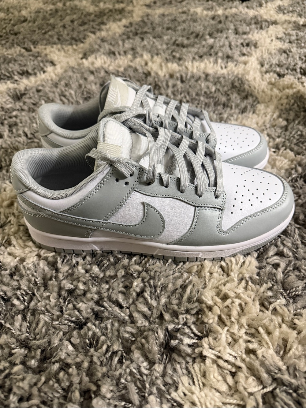 Nike Dunk Low Sneakers in White and Light Gray